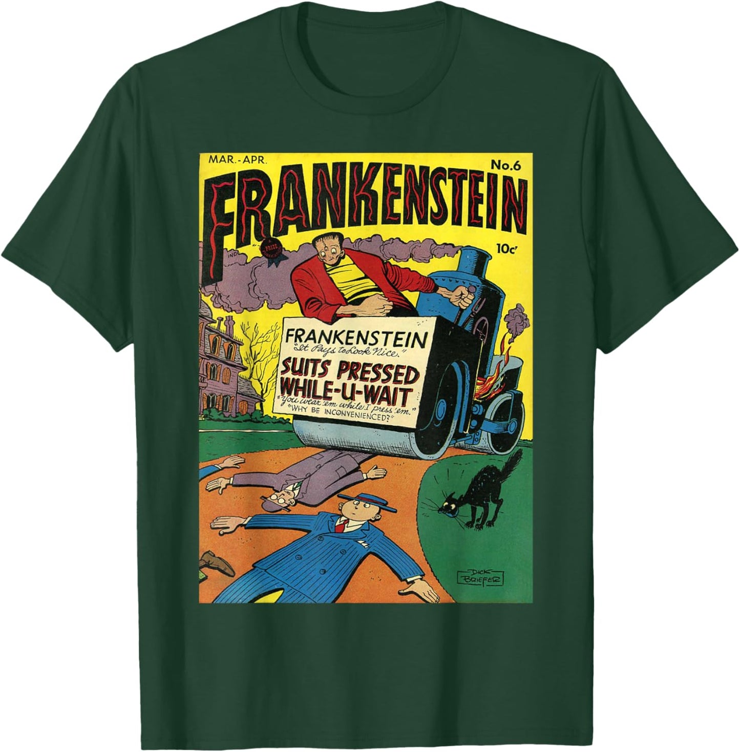 Frankenstein Halloween Horror Vintage Comic Book Retro Funny T-Shirt - T-Shirt | Forest