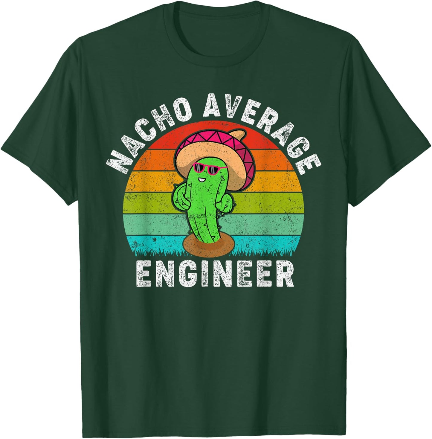 Retro Style Vintage Nacho Average Engineer Cinco De Mayo T-Shirt - T-Shirt | Forest