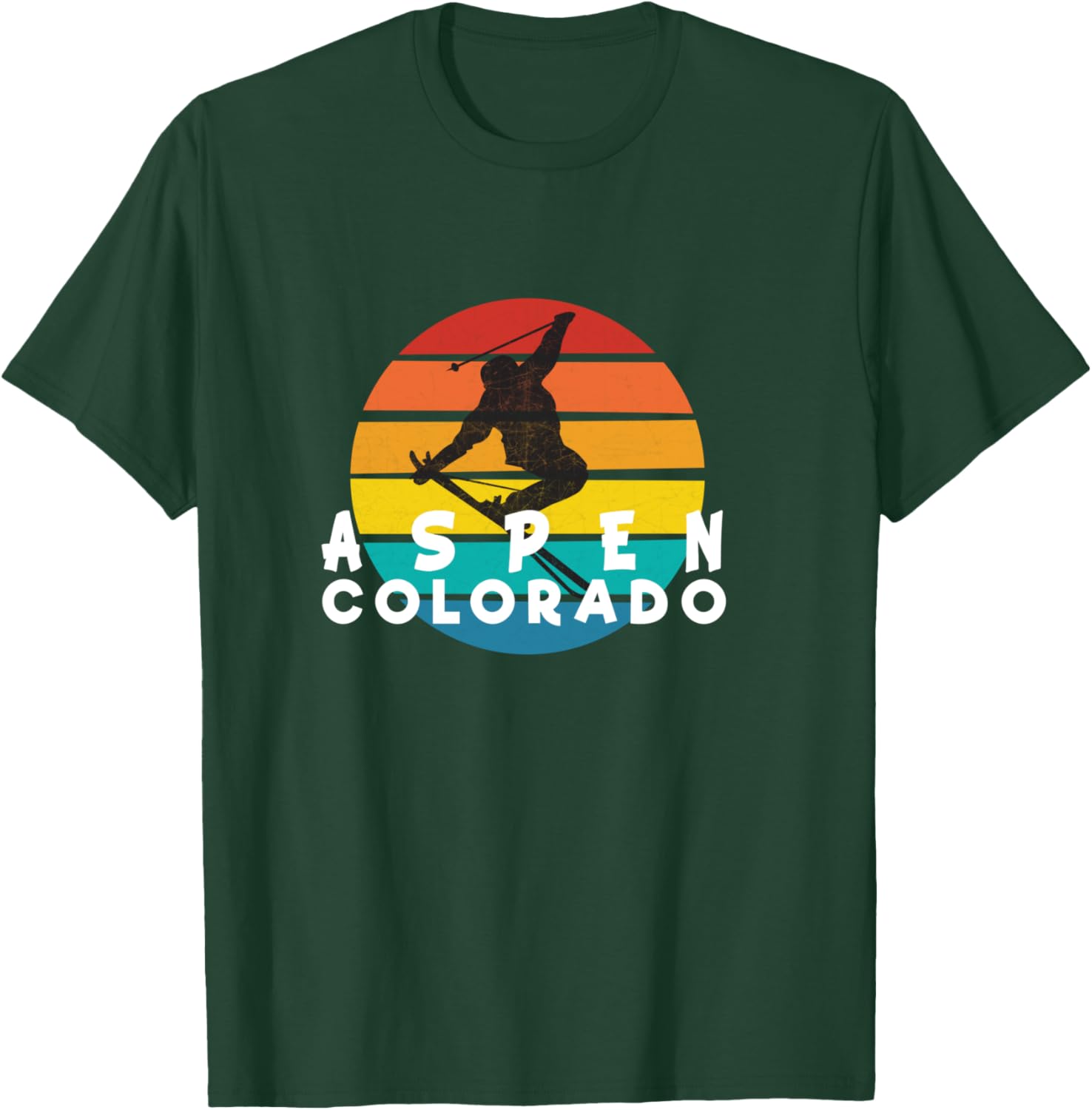 Ski Aspen 70s 80s Throwback Aspen Ski Colorado T-Shirt - T-Shirt | Forest