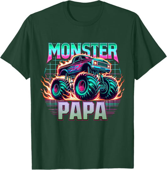 Monster Truck Papa Monster Truck Are My Jam Truck Lovers T-Shirt - T-Shirt | Forest
