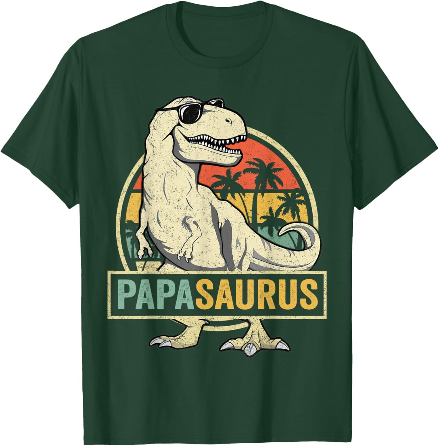 Papasaurus T Rex Dinosaur Papa Saurus Family Matching T-Shirt - T-Shirt | Forest