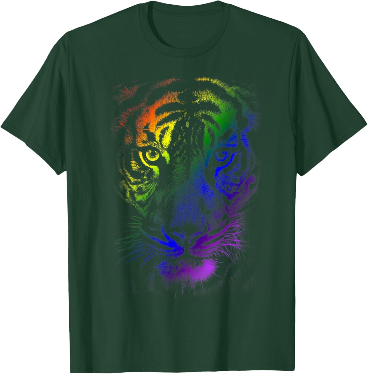 Tie dye Tiger tshirt_Rainbow Tiger Graphic for Animal Lover T-Shirt - T-Shirt | Forest