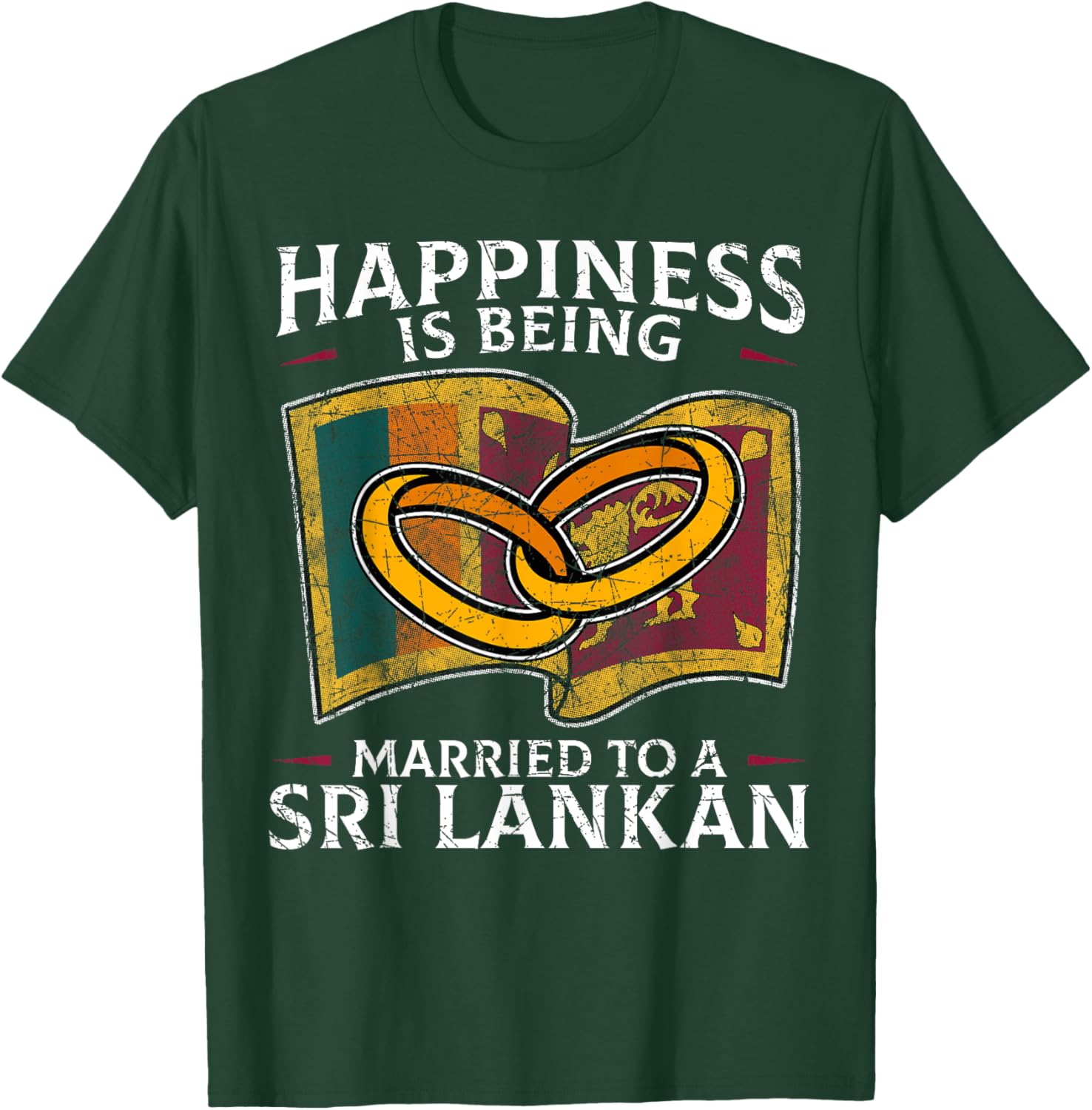 Sri Lankan Wedding Sri Lanka Heritage Roots Flag Married T-Shirt - T-Shirt | Forest