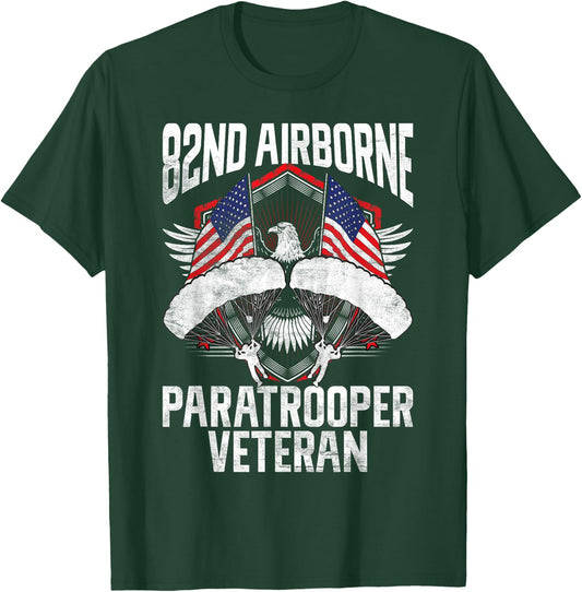 Veterans Day 82ND Airborne Paratrooper Veteran Army Soldier T-Shirt - T-Shirt | Forest