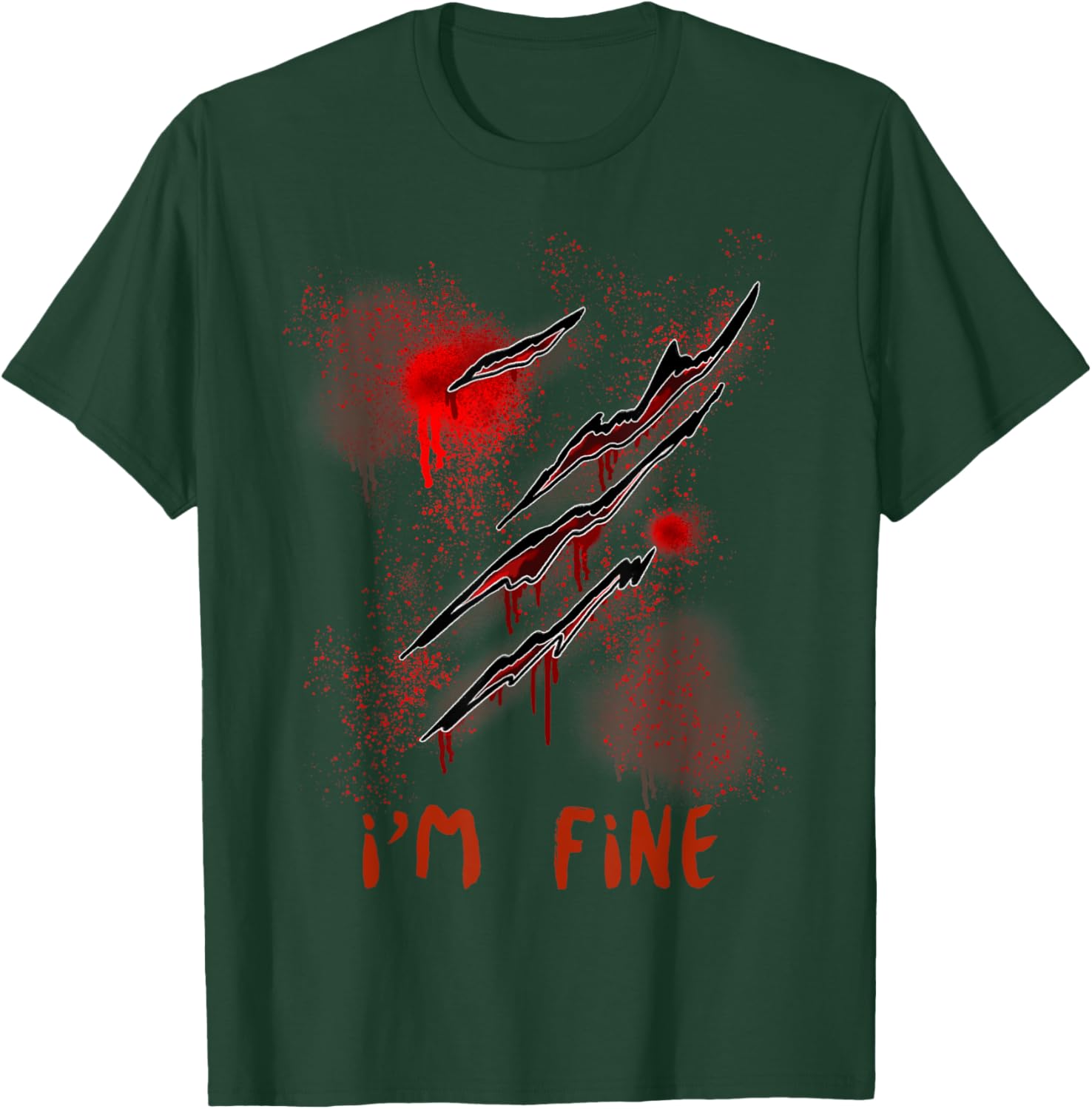 Im Fine With Blood Scary Halloween Men Women Horror T-Shirt - T-Shirt | Forest