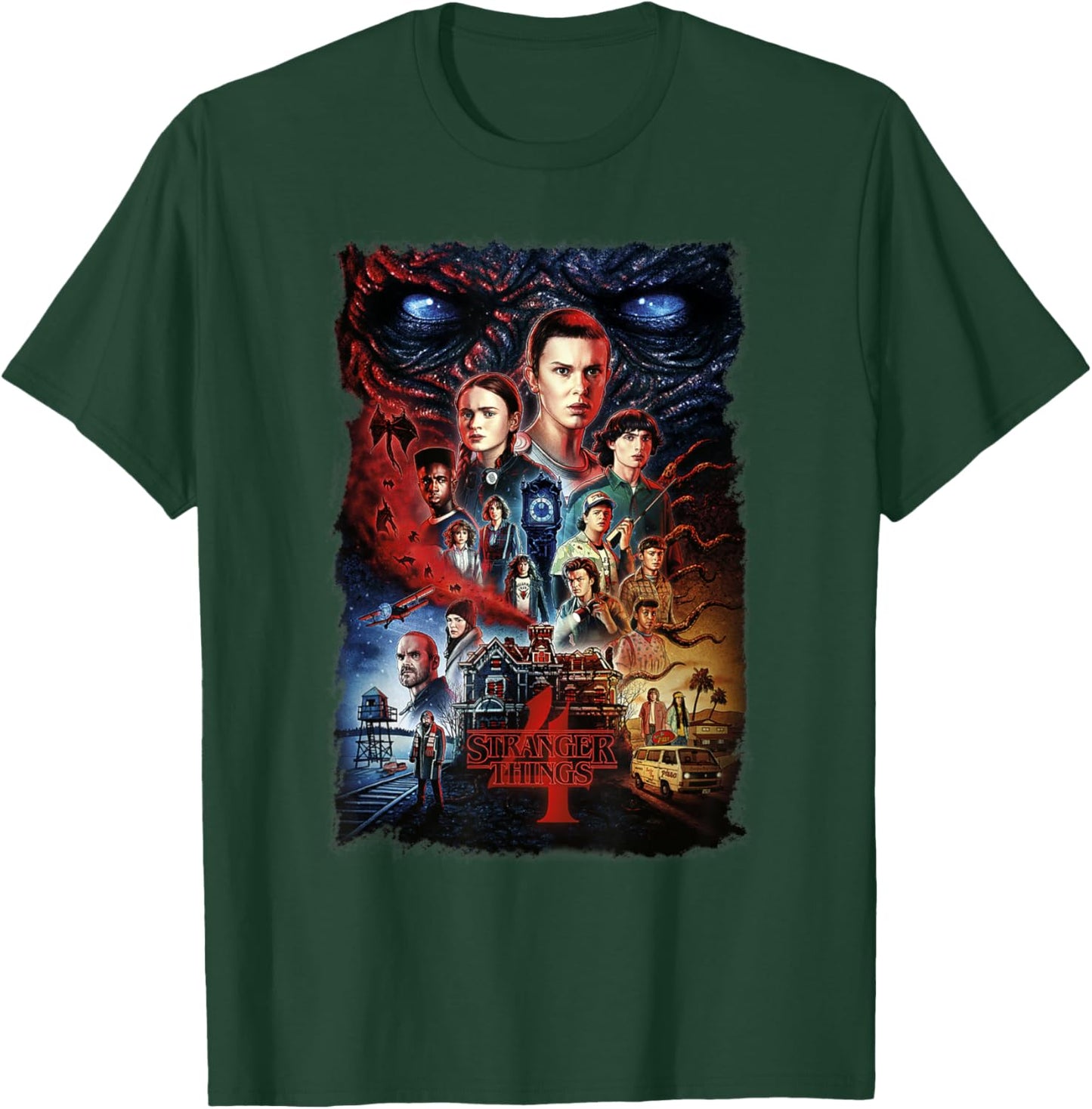 Stranger Things 4 Full Cast Poster T-Shirt - T-Shirt | Forest