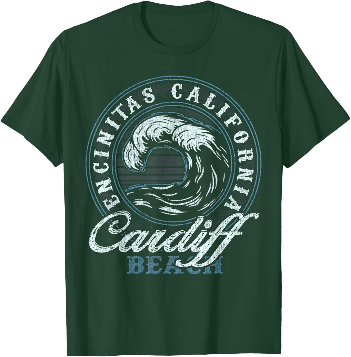 Cardiff Retro Wave Circle - Beach Gift Men Women Girls Kids T-Shirt - T-Shirt | Forest