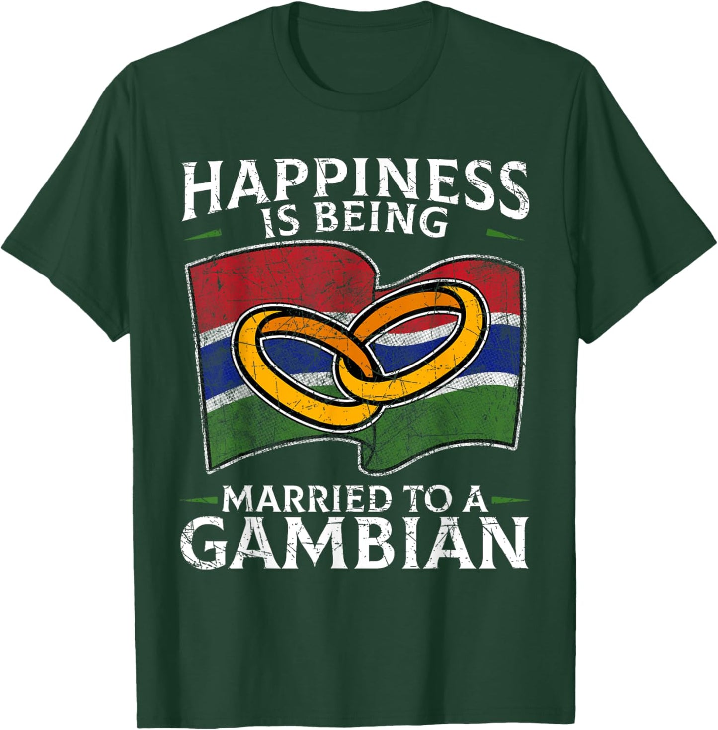 Gambian Marriage The Gambia Married Heritage Culture Flag T-Shirt - T-Shirt | Forest