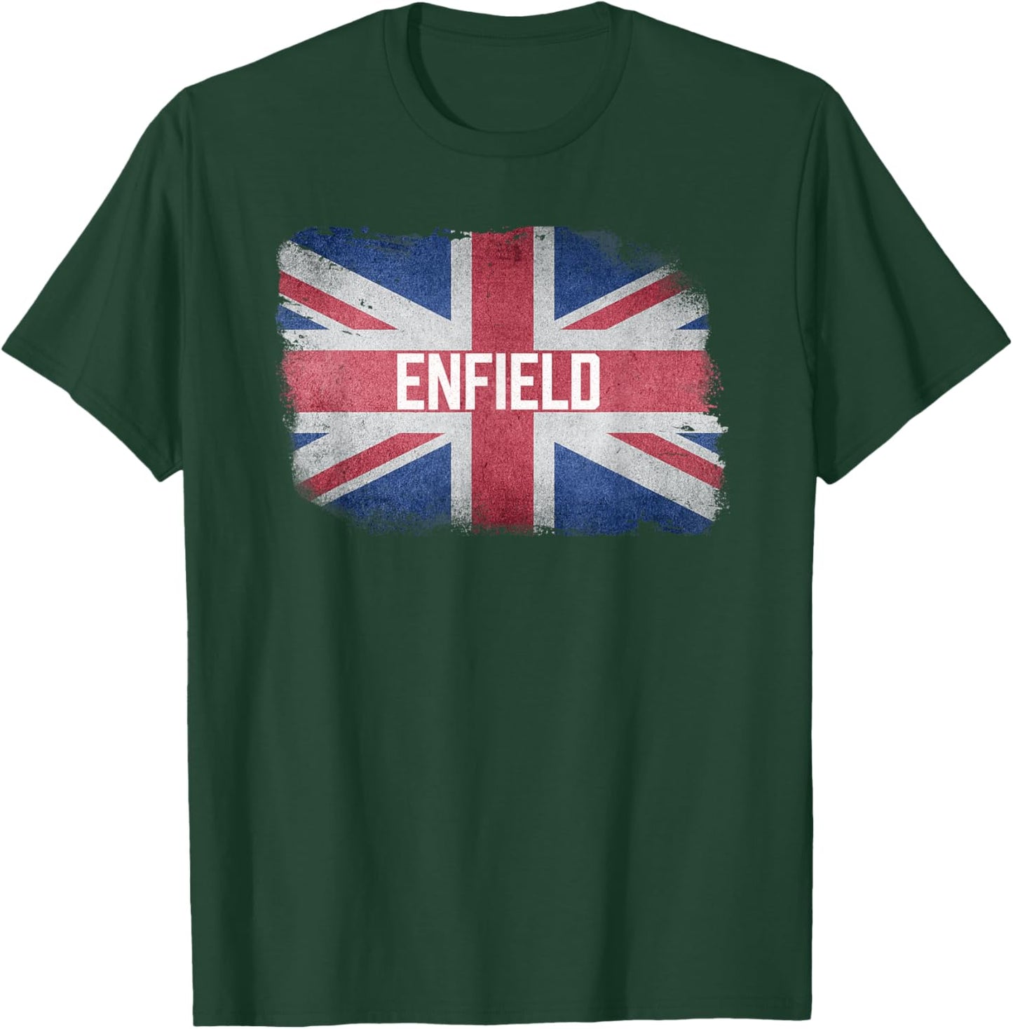 Enfield | United Kingdom British Flag Vintage UK Souvenir T-Shirt - T-Shirt | Forest