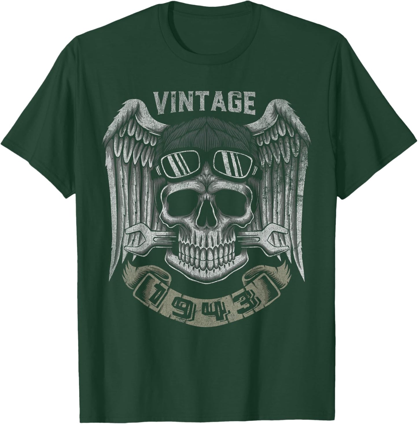 Vintage 1943 82th birthday 82 years old Biker T-Shirt - T-Shirt | Forest