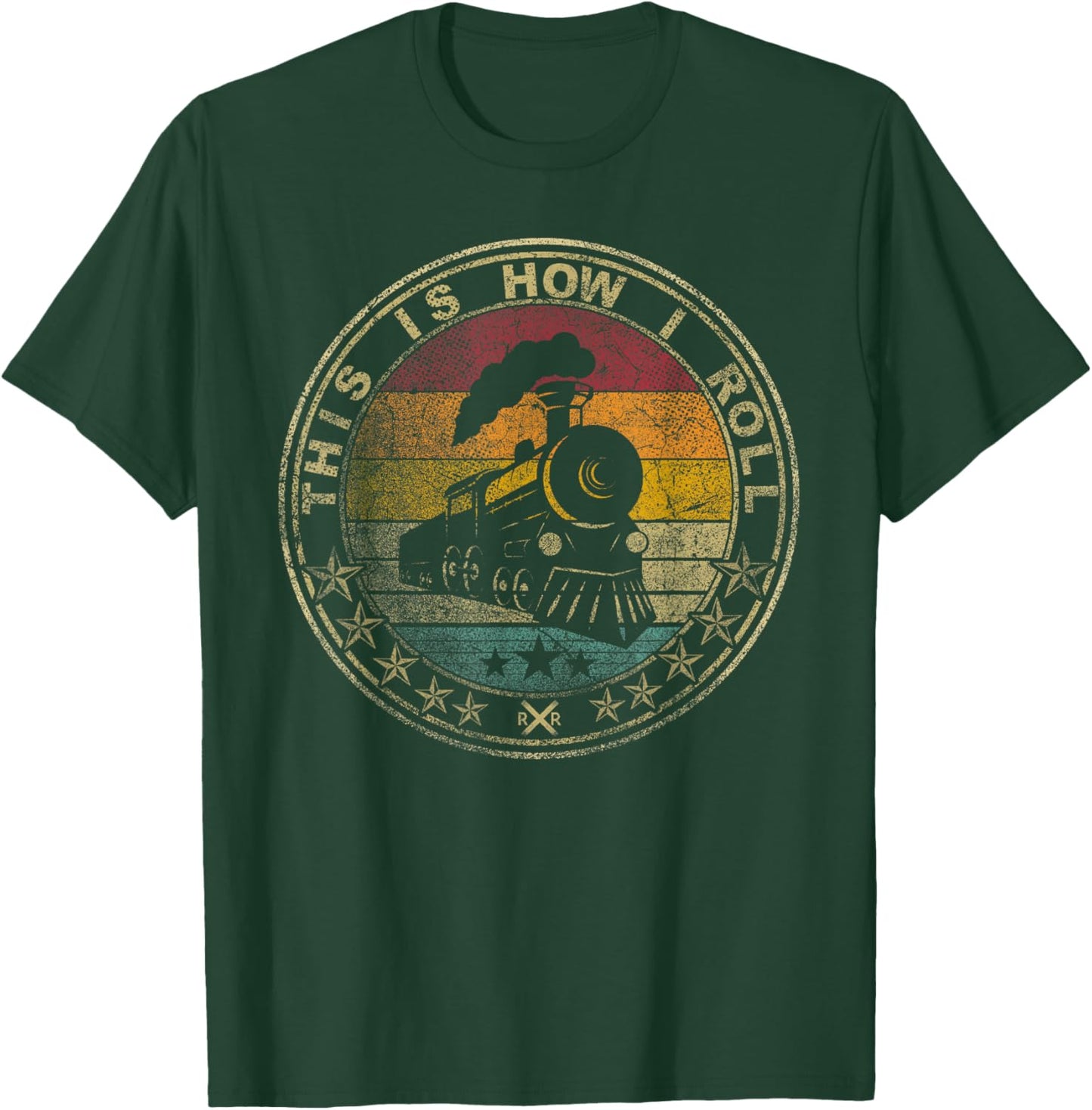 This Is How I Roll Retro Train Engine Model Track Railroad T-Shirt - T-Shirt | Forest