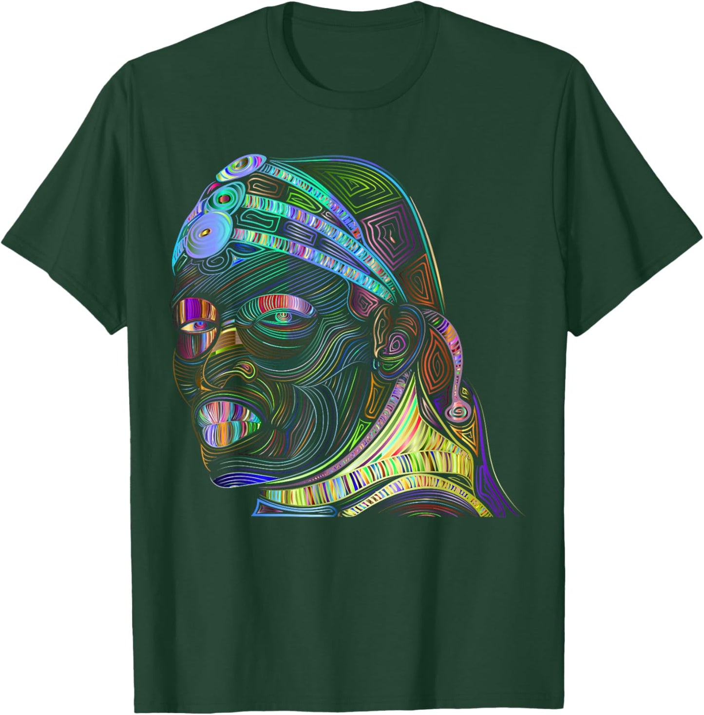 Colorful Maasai African Abstract Art Portait T-Shirt - T-Shirt | Forest