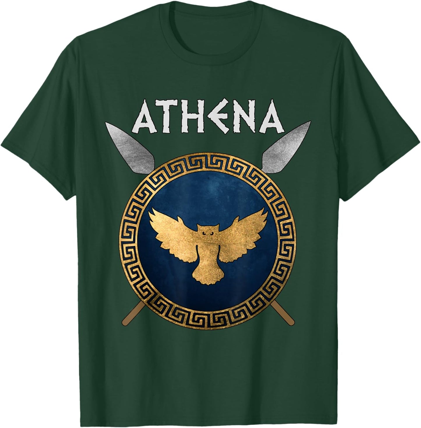 Athena Greek Goddess of Wisdom and War Symbol T-Shirt - T-Shirt | Forest