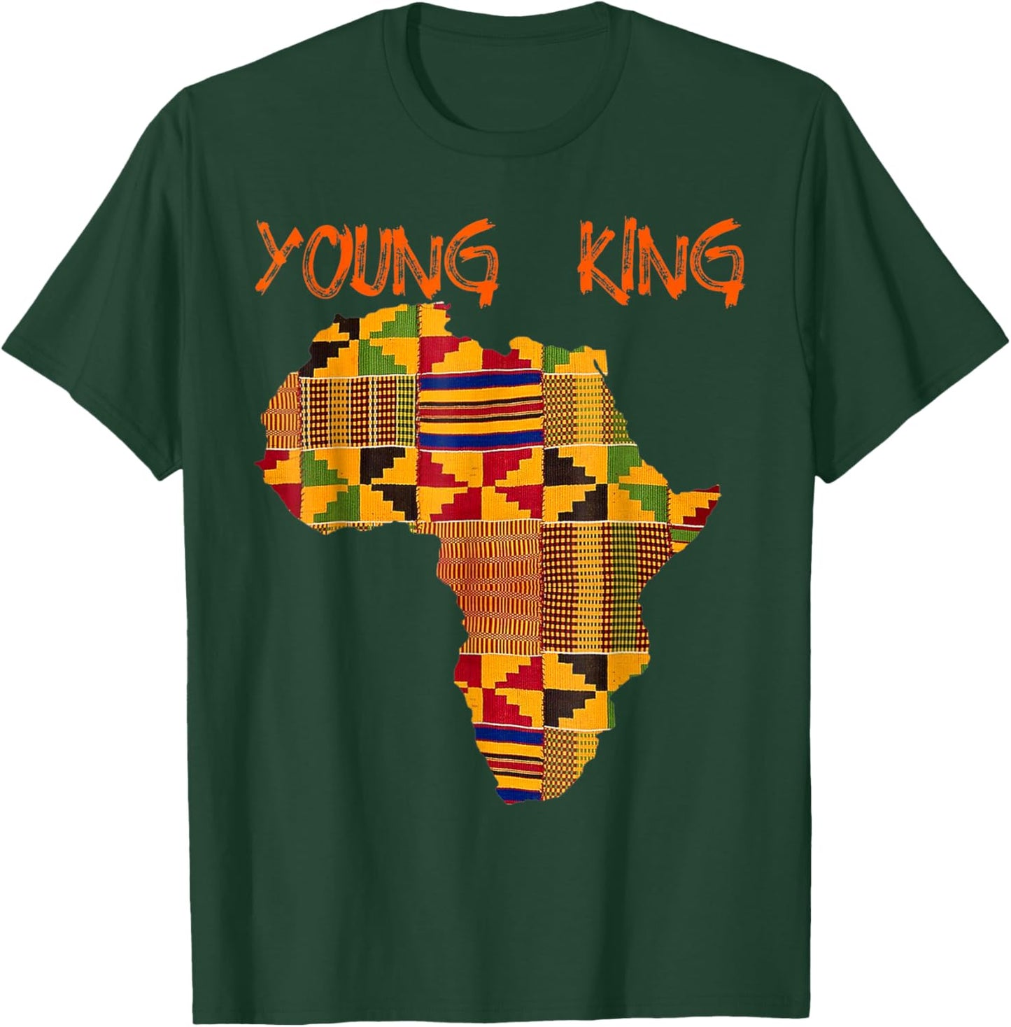 Boys African Kente Print Little Kids with King Kente T-Shirt - T-Shirt | Forest