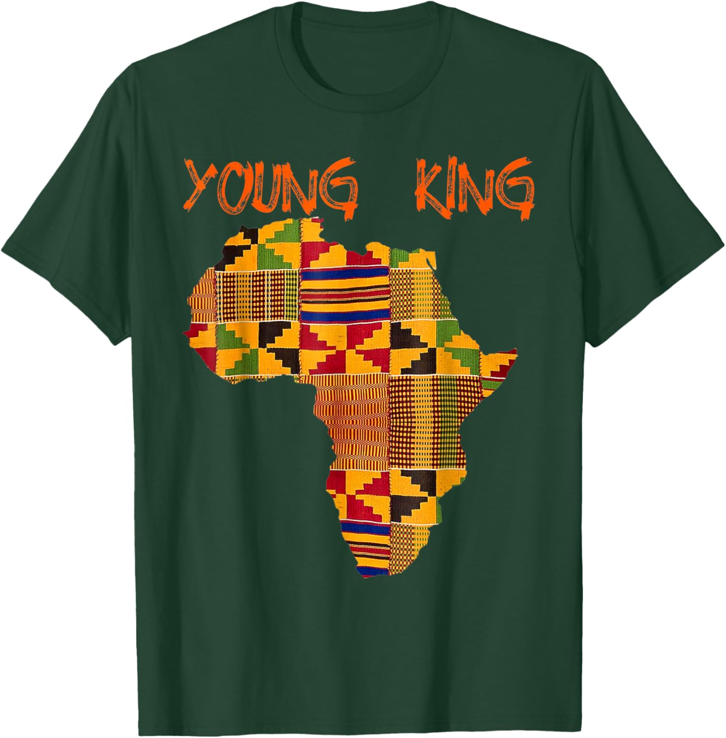 Boys African Kente Print Little Kids with King Kente T-Shirt - T-Shirt | Forest