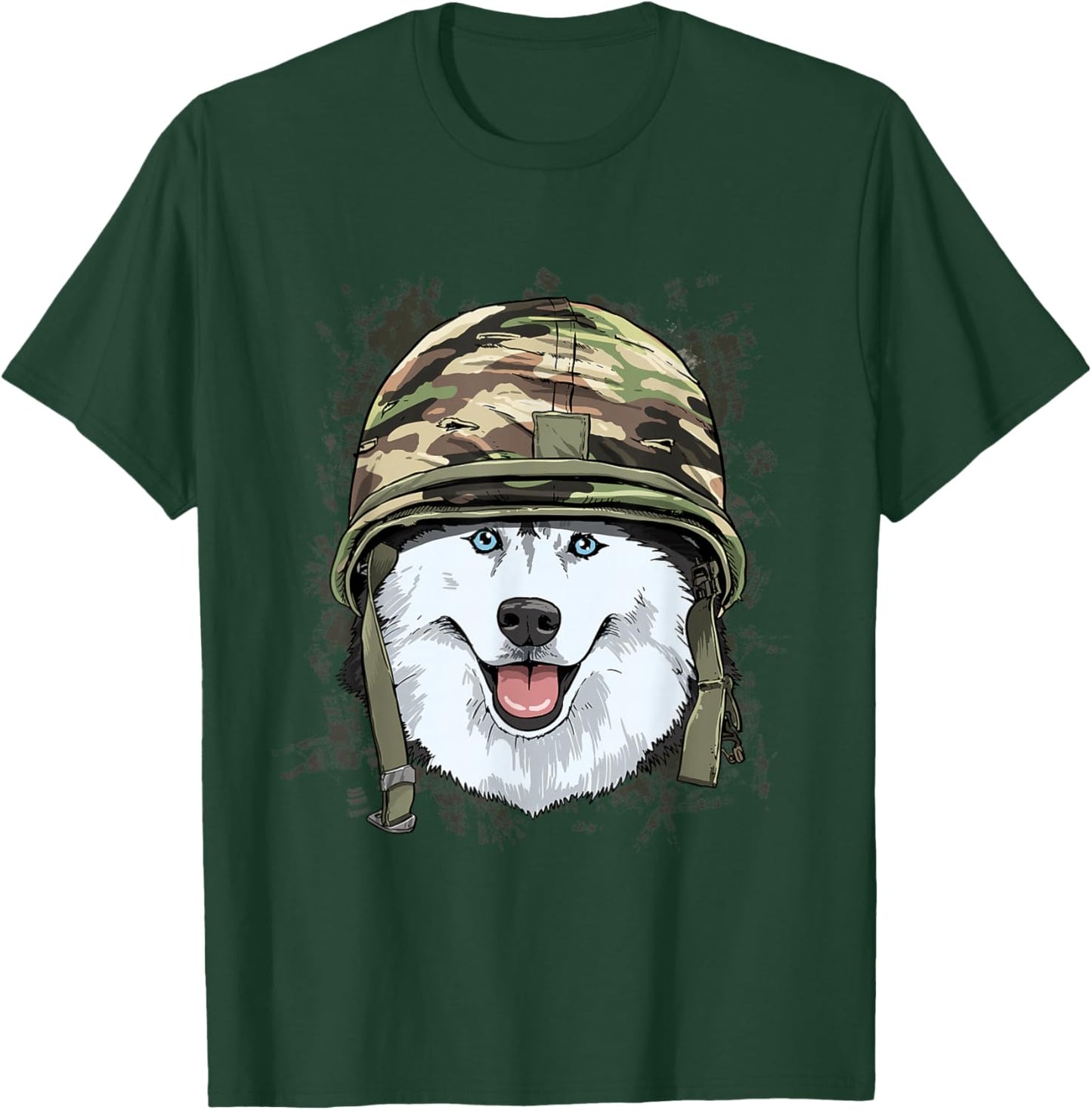 Siberian Husky Soldier Veteran Dog - Army Dog Lover T-Shirt - T-Shirt | Forest