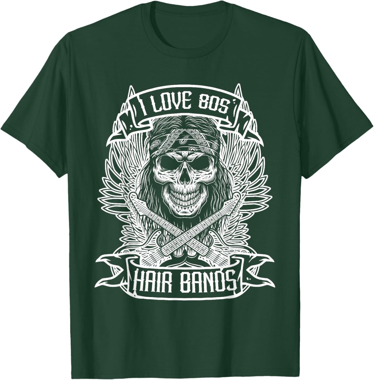 I Love 80s Headbands - Funny Rock Glam Band Party T-Shirt - T-Shirt | Forest