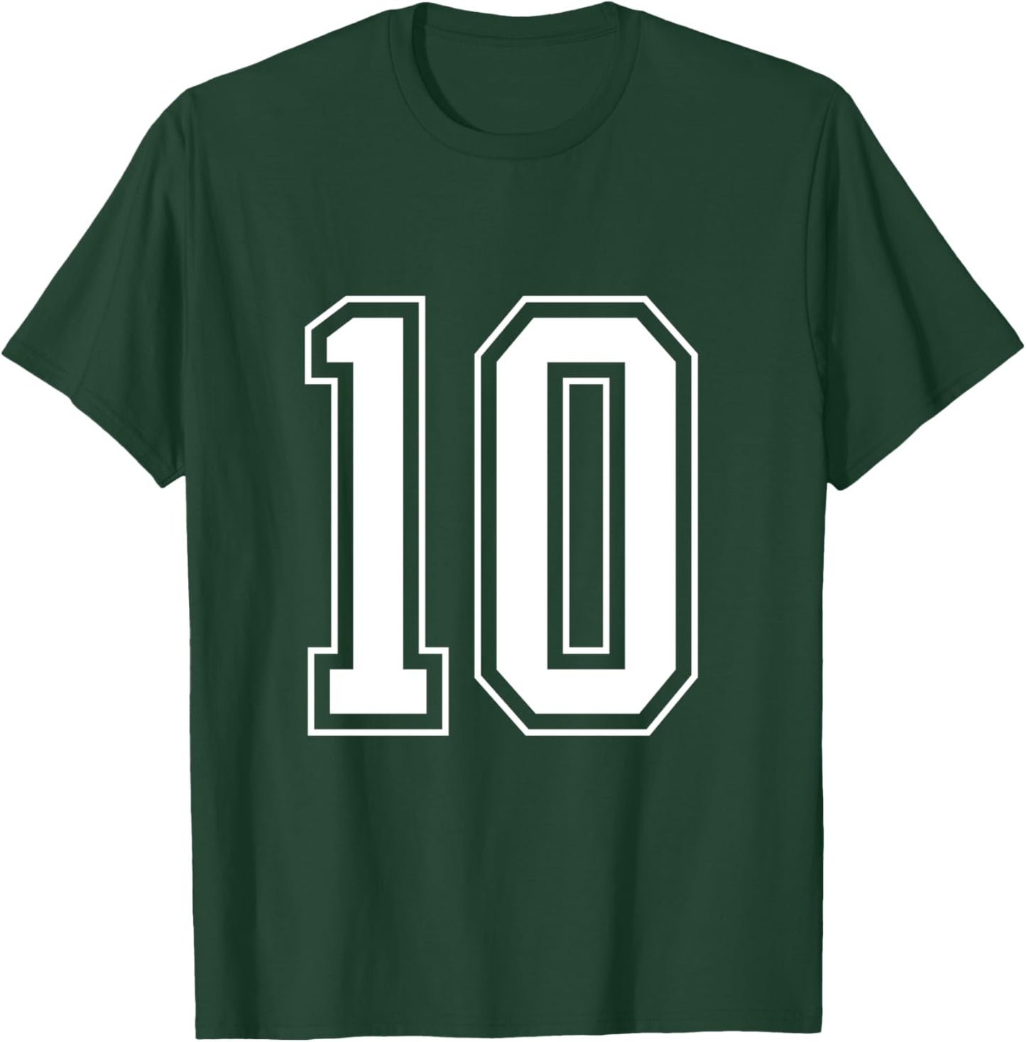 Varsity Jersey Number 10 T-Shirt - T-Shirt | Forest