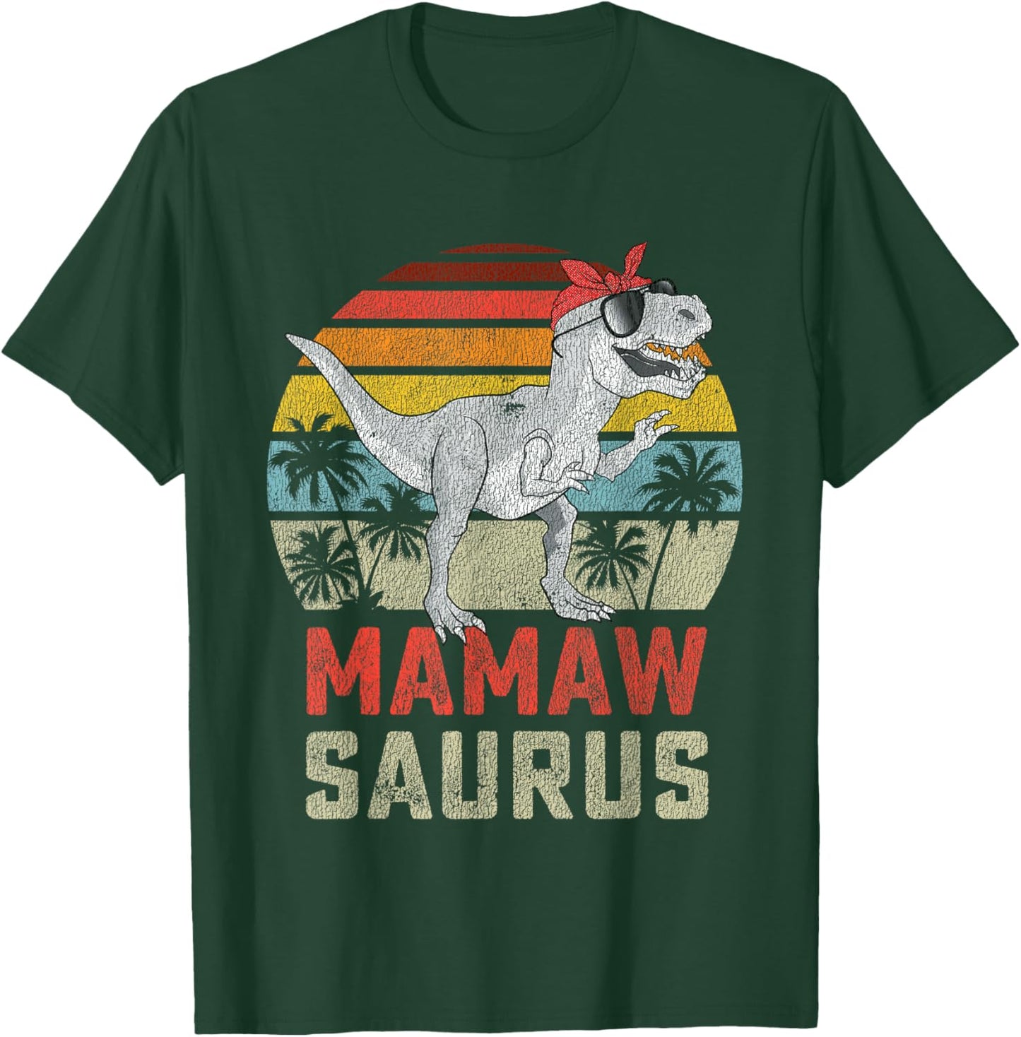 Mamawsaurus T Rex Dinosaur Mamaw Saurus Family Matching T-Shirt - T-Shirt | Forest
