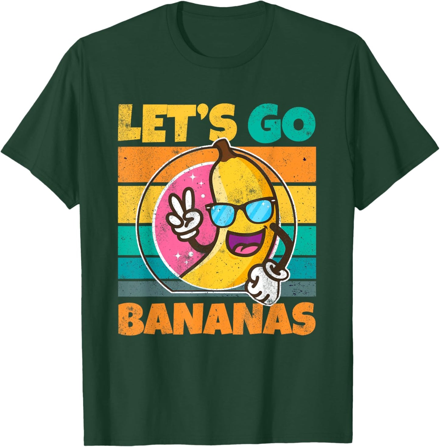 Retro Vintage Funny Banana Meme Let Go Banana Peace Bananas T-Shirt - T-Shirt | Forest