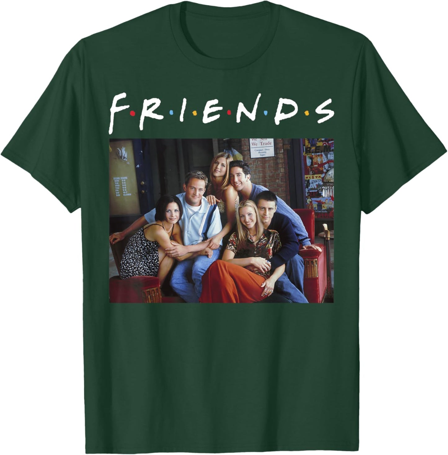 Friends Classic Logo Group Portrait Small T-Shirt - T-Shirt | Forest