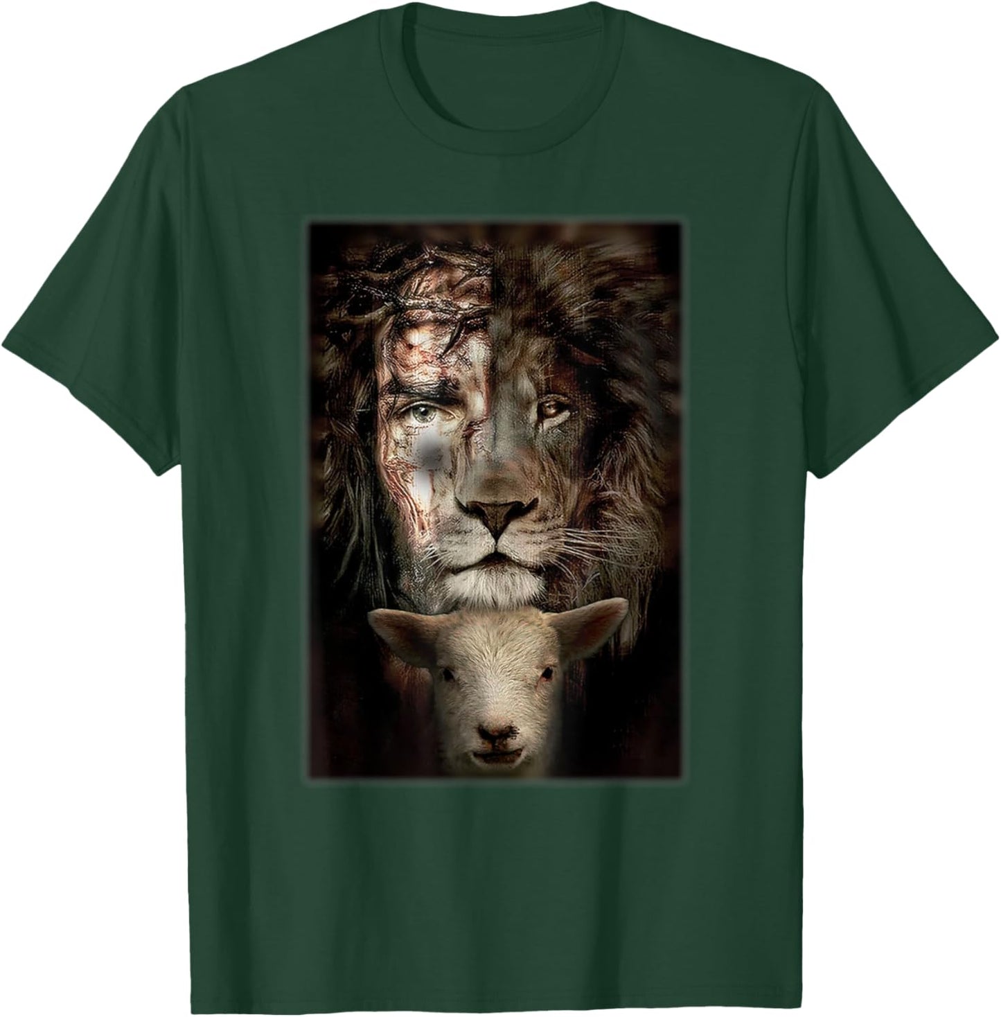Jesus Lion Lamb Christian Lover T-Shirt - T-Shirt | Forest