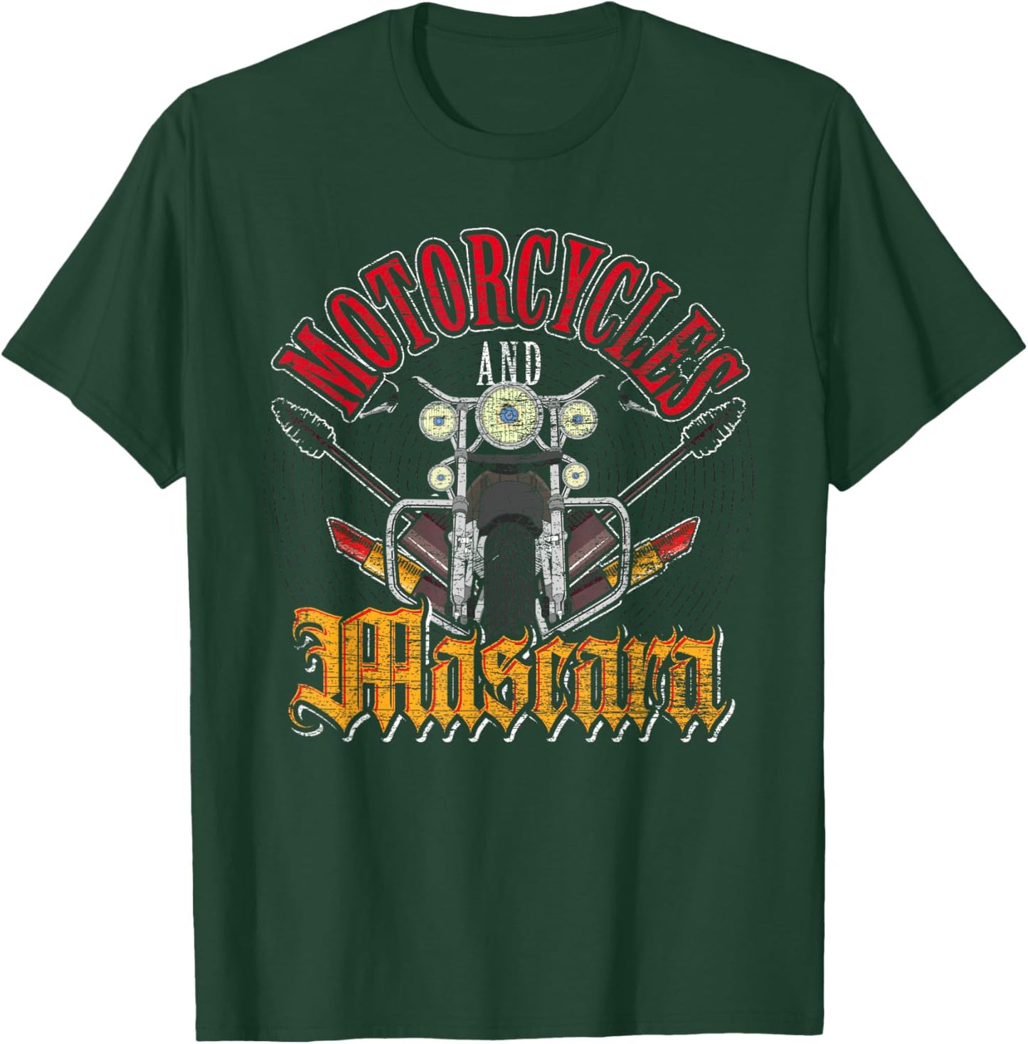 Motorcycle Riding Women Motorcycles And Mascara Biker T-Shirt - T-Shirt | Forest