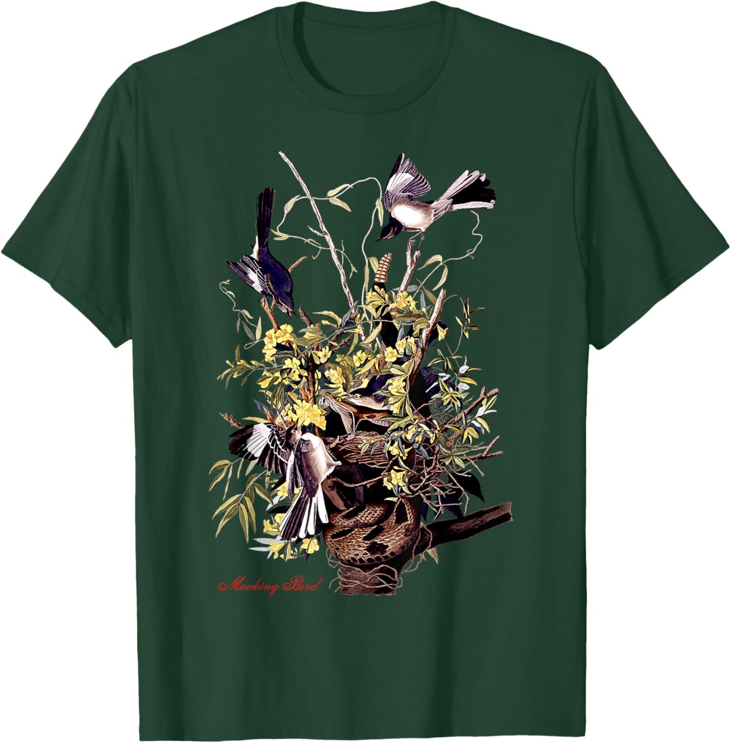 Audubon Mocking Bird North American Birds Education Nature T-Shirt - T-Shirt | Forest