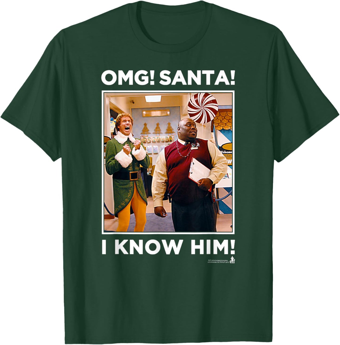 Elf I Know Him! Store Scene Funny Christmas T-Shirt - T-Shirt | Forest