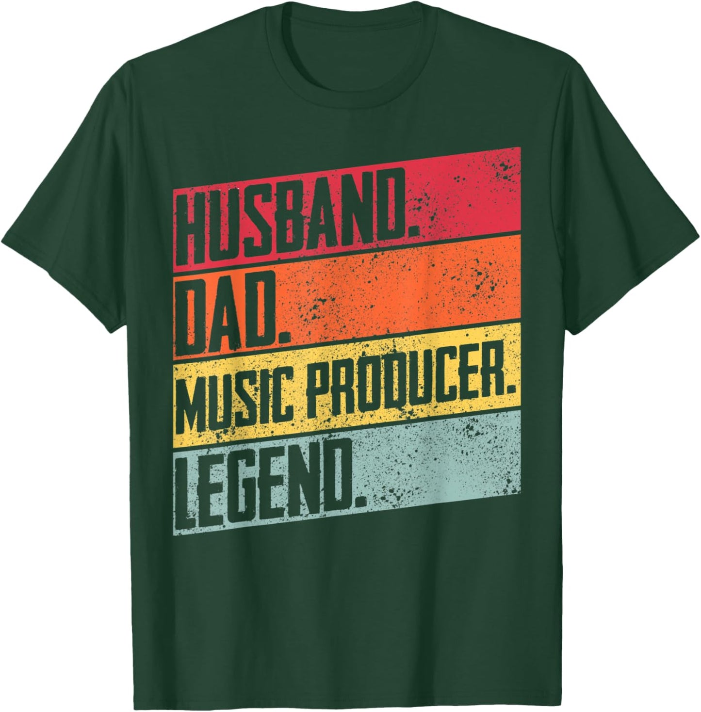 Proud Music Producer Husband Dad Retro Music Father Day T-Shirt - T-Shirt | Forest