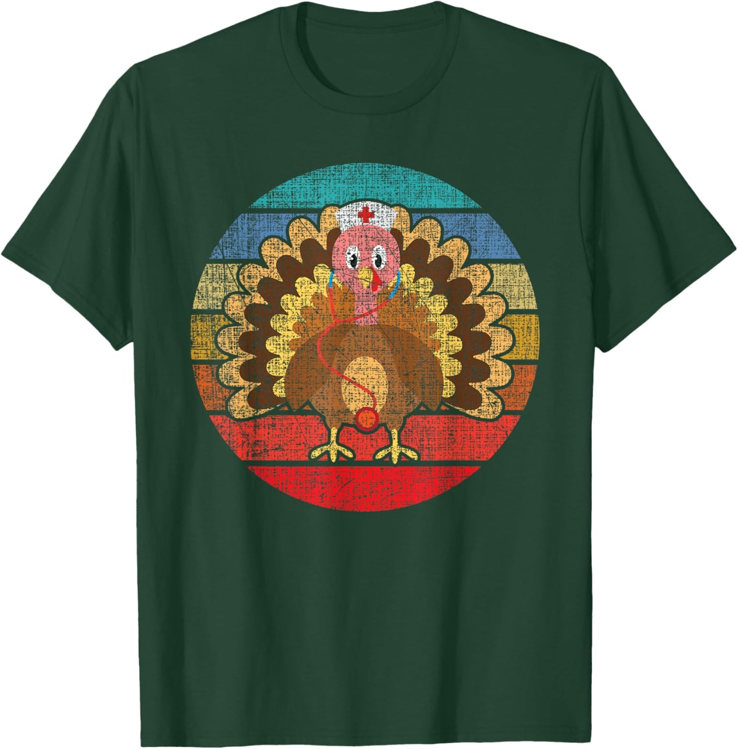 Turkey Thanksgiving Registered Nurse Nursing RN Healthcare T-Shirt - T-Shirt | Forest
