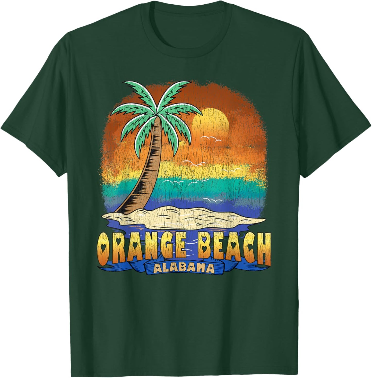 ORANGE BEACH ALABAMA | Vintage Distressed Souvenir T-Shirt - T-Shirt | Forest