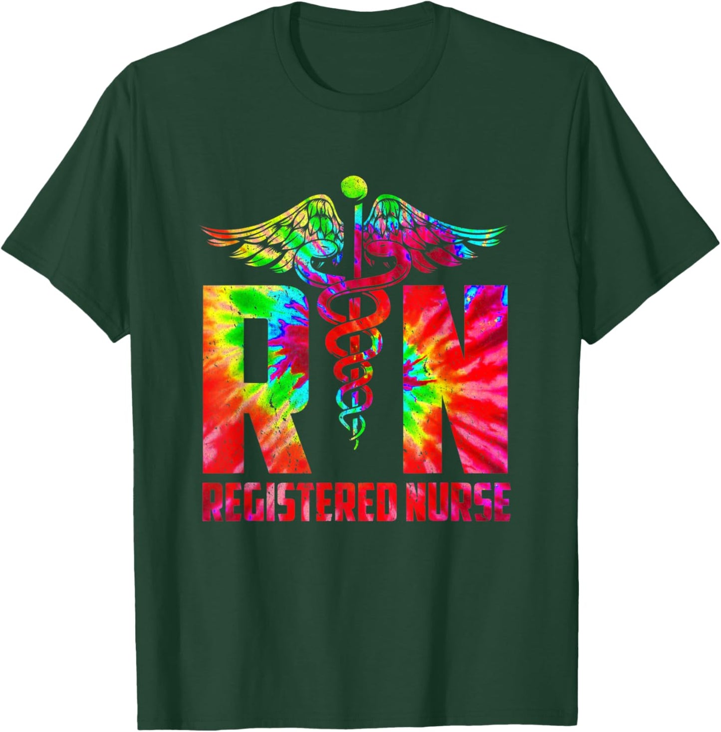 Nurse Tie Dye Registered Nurse Life 2021 Mother Day T-Shirt - T-Shirt | Forest