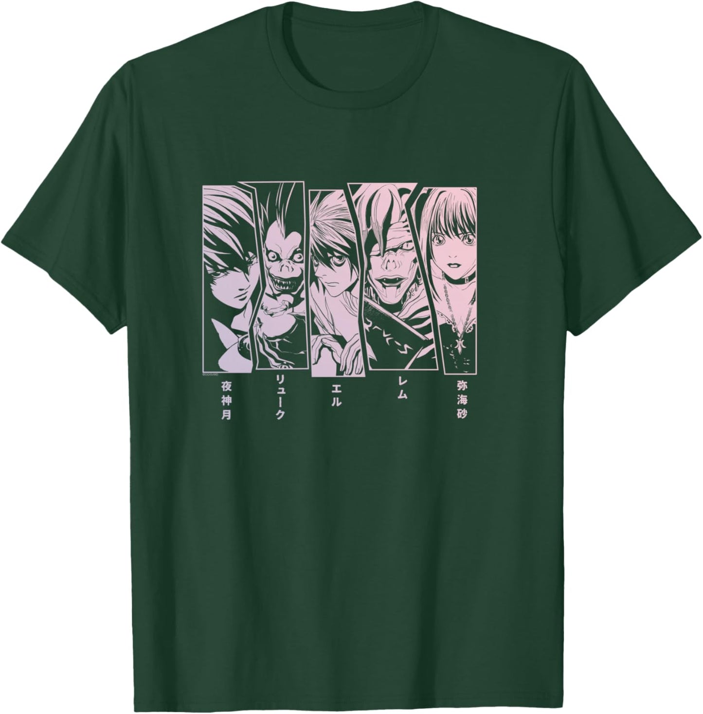 Death Note 5 Panel Faces T-Shirt - T-Shirt | Forest