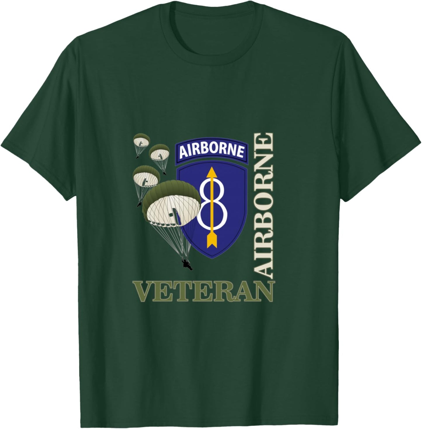 8th Airborne Division Veteran Paratrooper Veterans Day Xmas T-Shirt - T-Shirt | Forest