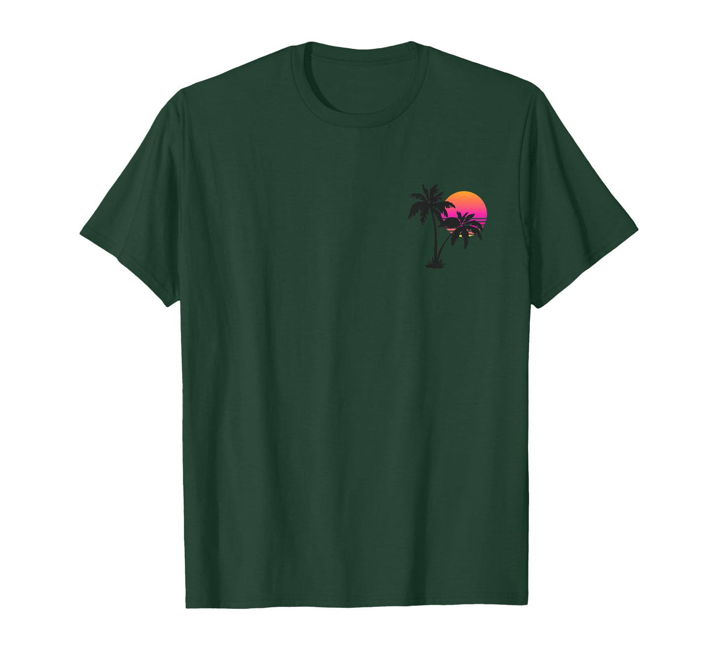 Tropical Retro Style Vintage Sunset Beach Palm Tree Mens T-Shirt