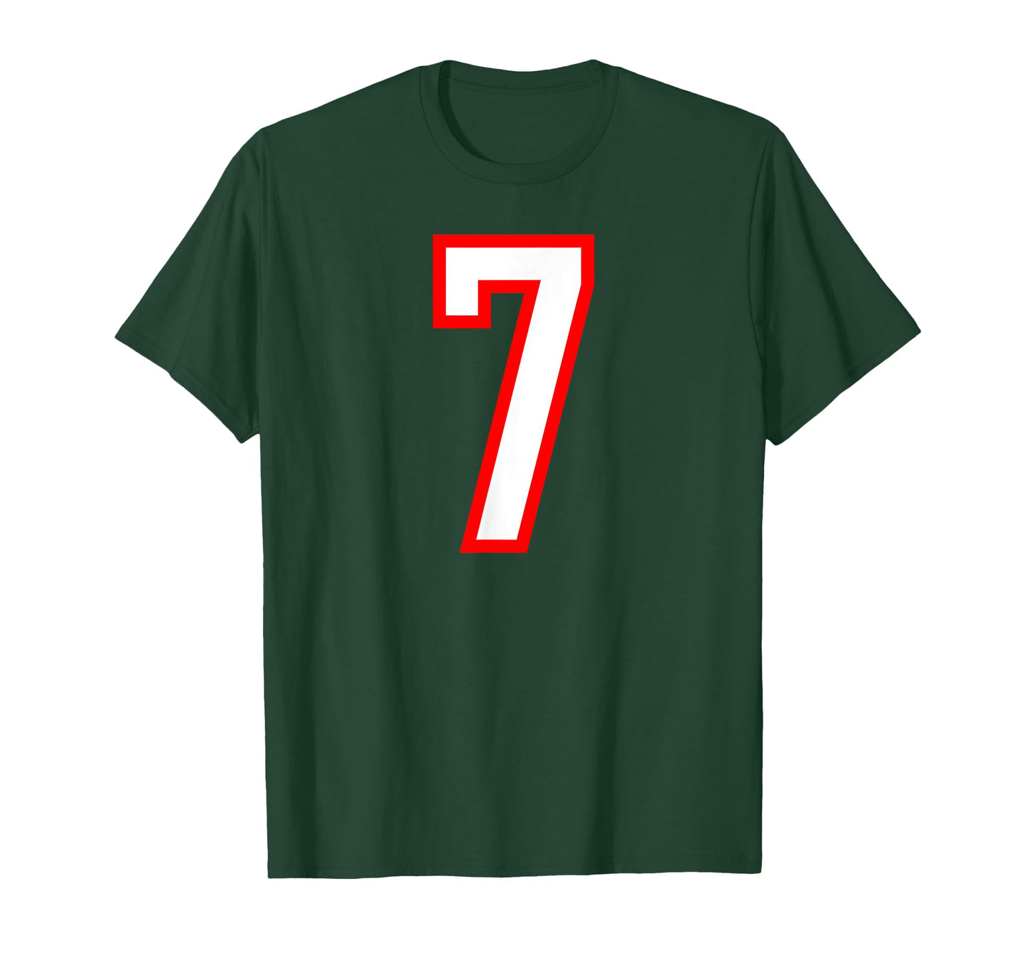 Number #7 White Red Sport Number 7 T-Shirt