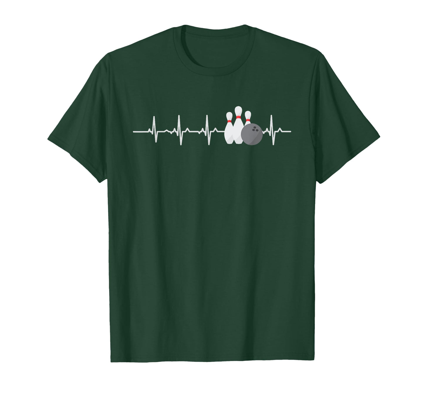 Bowling Heartbeat Funny Bowler League Team Gift Men Women T-Shirt