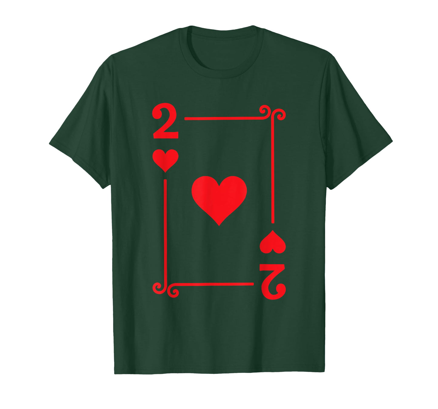 Playing Card Costume Tees - 2 Hearts Card - Two Card T-Shirt
