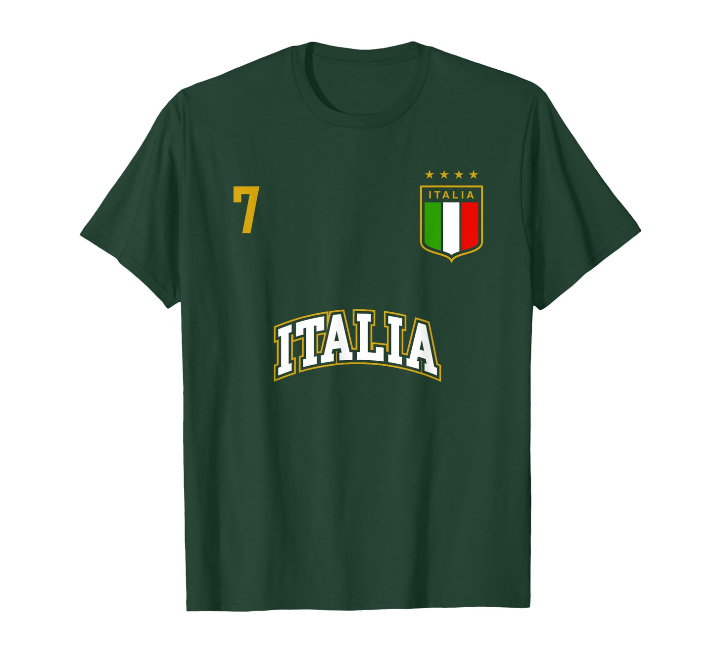 Italy Shirt Number 7 + BACK Soccer Team Sports Italian Flag