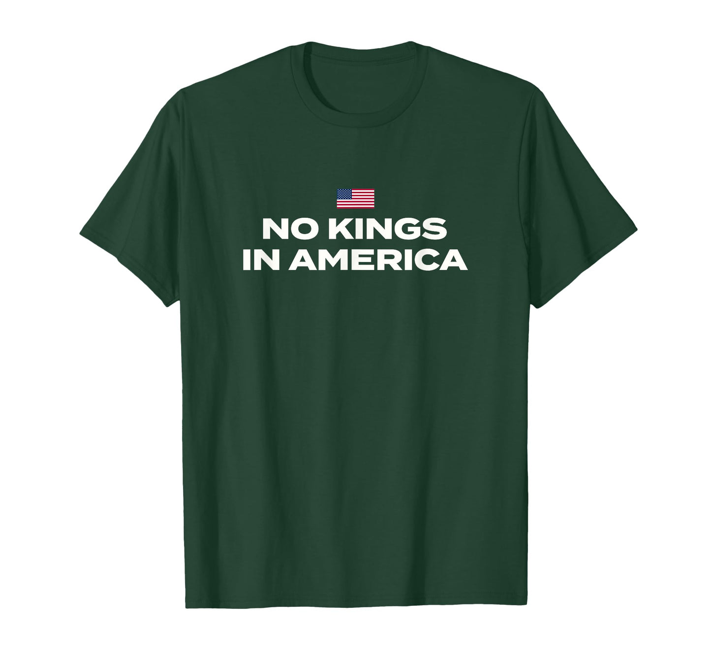No Kings in America with USA Flag T-Shirt