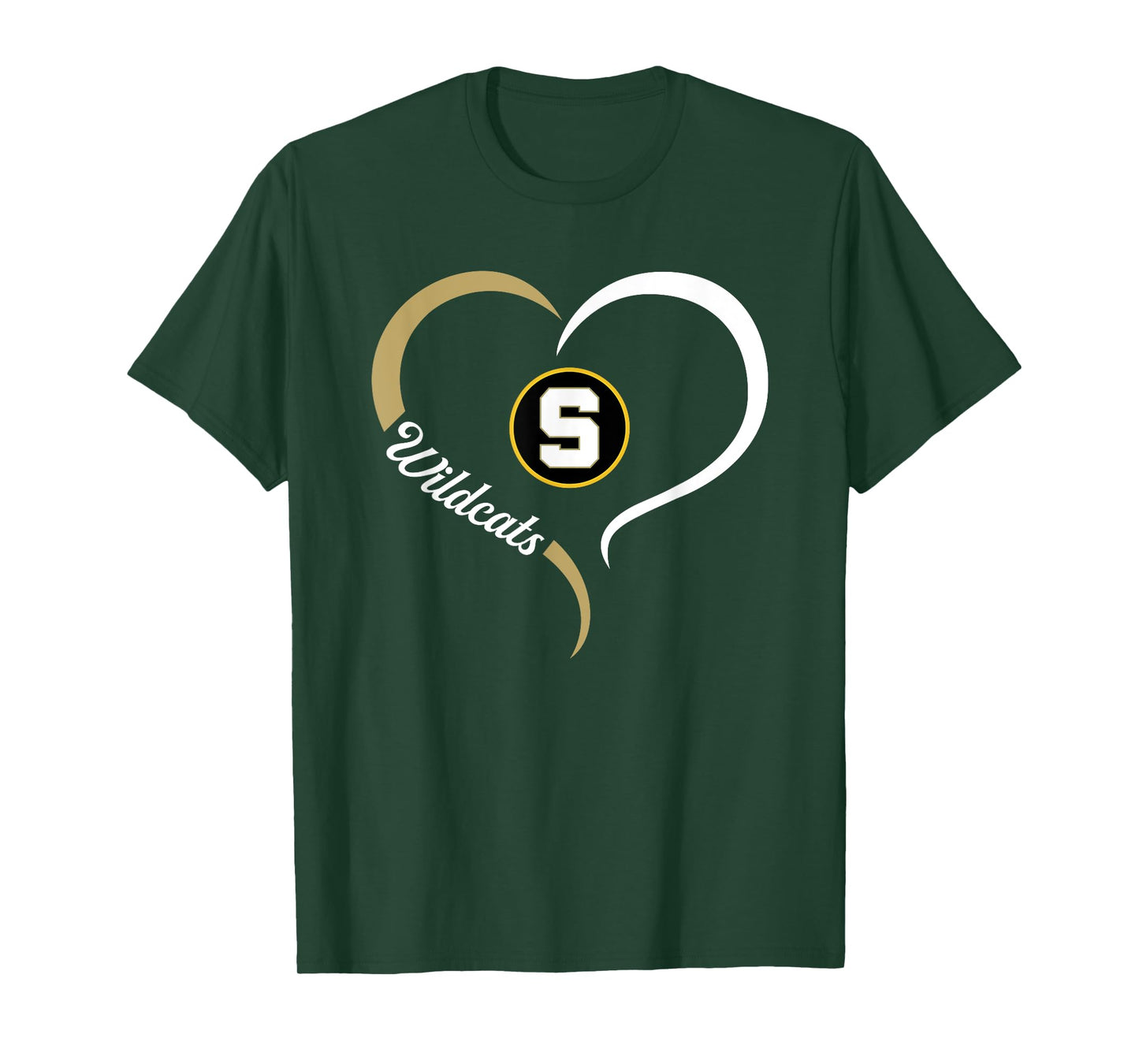 Scottsboro Wildcats Logo Half Heart Slogan HS T-Shirt