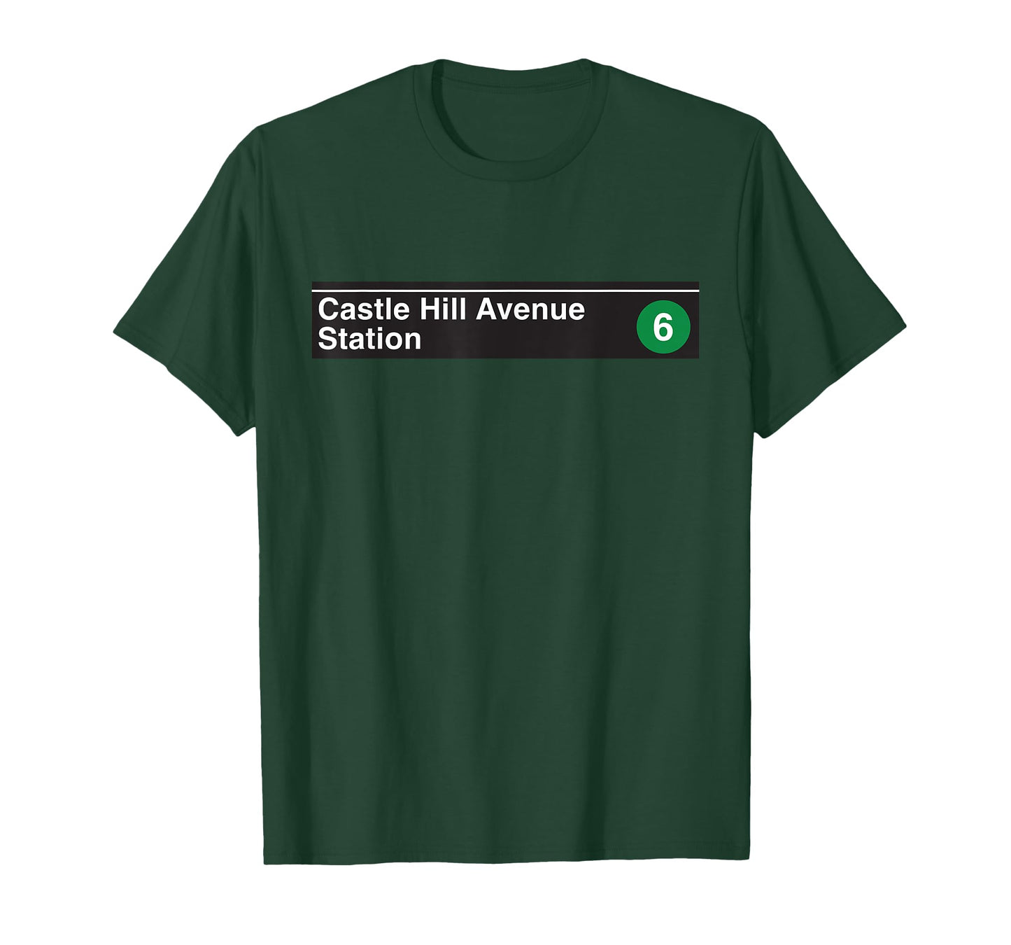 Castle Hill Ave Bronx New York NYC Subway Sign 6 Train T-Shirt