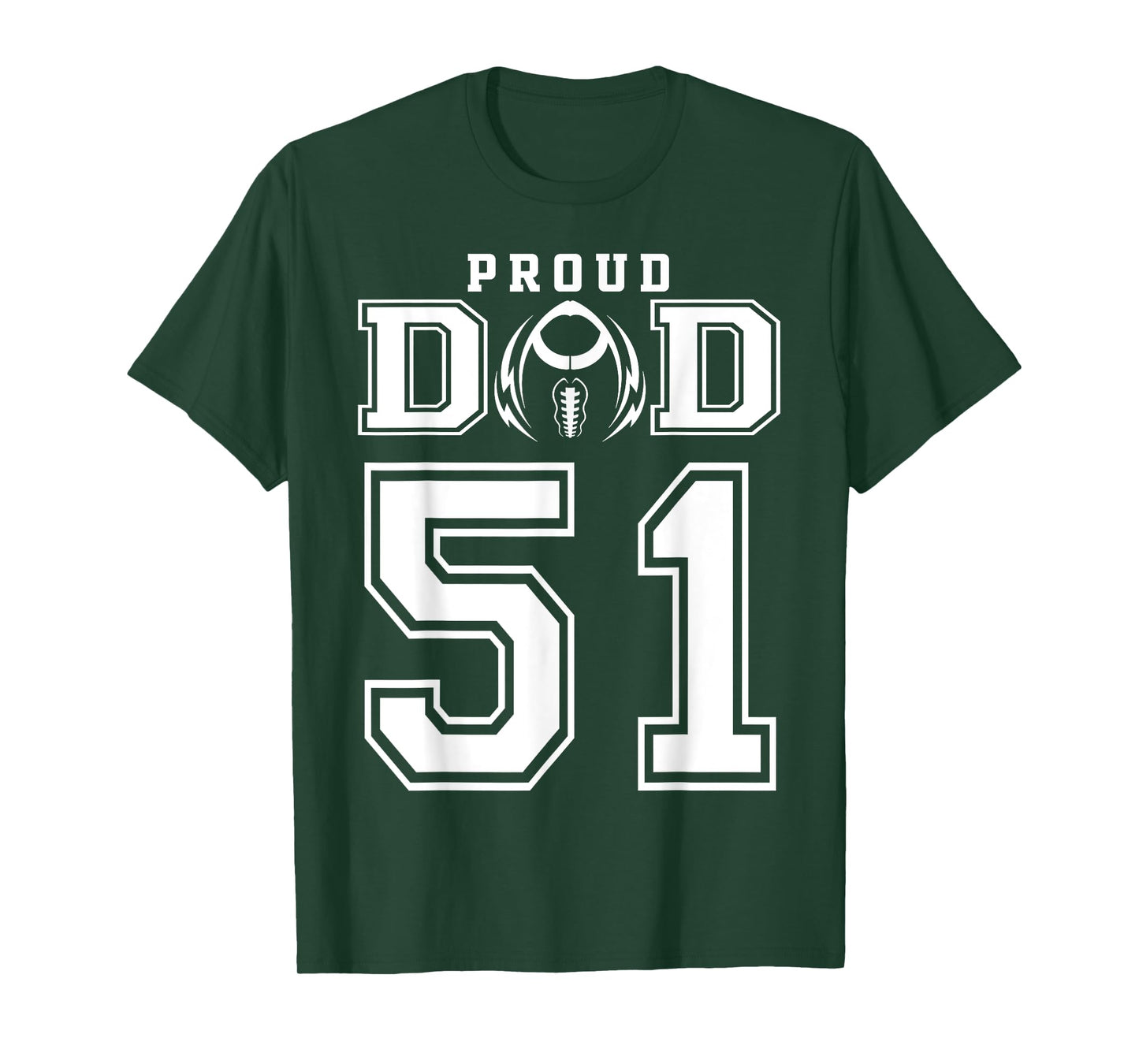 Custom Proud Football Dad Number 51 Personalized For Men T-Shirt
