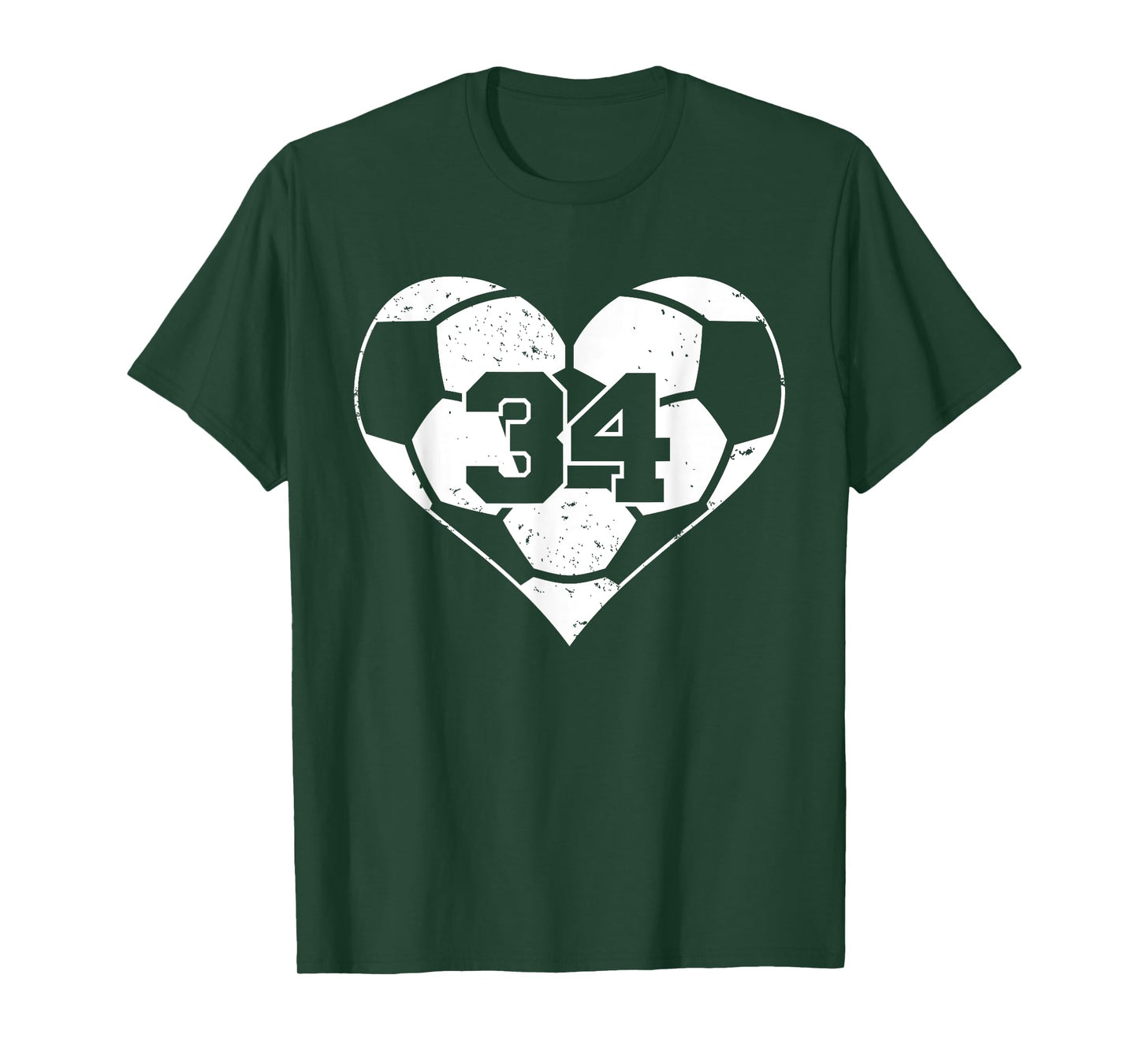 Soccer Number 34 Jersey Funny Soccer Heart Game Day T-Shirt