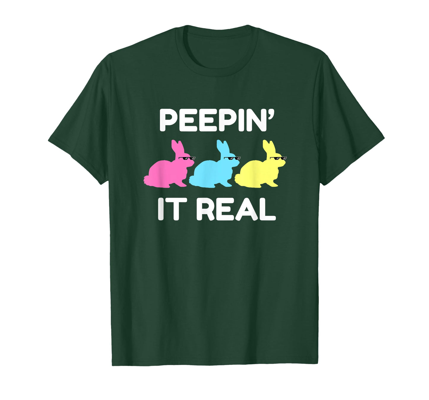 Peepin' It Real Happy Easter Bunnies Lover Friends Matching T-Shirt