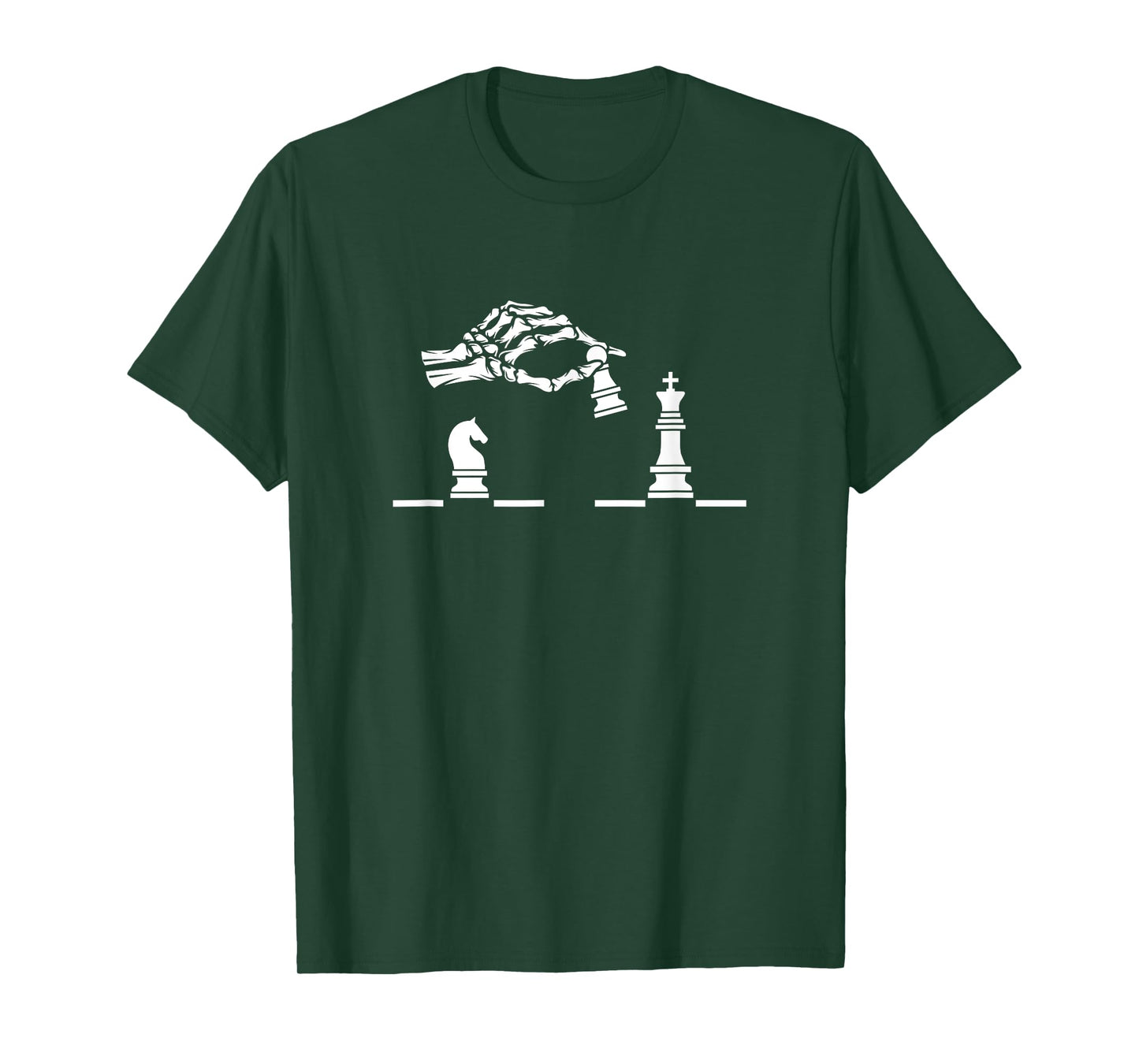 Skeleton Hands Playing Chess - Graphic Design T-Shirt