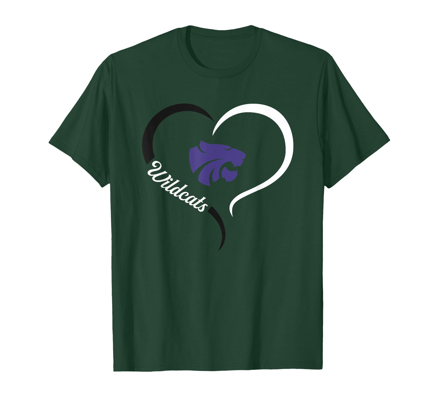 Humble Wildcats Logo Half Heart Slogan HS T-Shirt