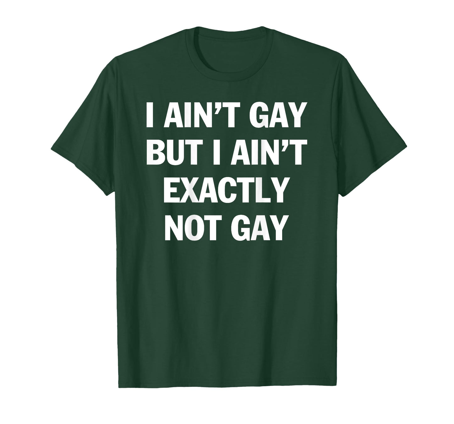 I Ain't Gay But I Ain't Exactly Not Gay LGBT Pride (On Back) T-Shirt