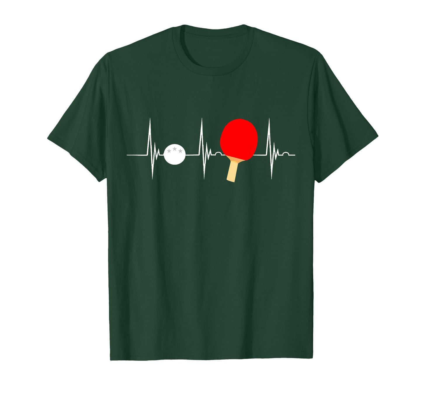 Ping Pong Table Tennis Paddle Heartbeat EKG Pulse Pingpong T-Shirt